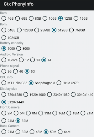 oprogramowanie phonyinfo do podrabiania specyfikacji telefonu